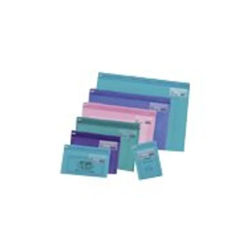 Snopake Zippa-Bag S - 5 Pochettes renforcées zippées - format enveloppes DL - coloris assortis