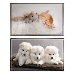 Sous-main Animaux Chaton + Chiots - 59,5 x 36,2 cm - Assortis - Viquel