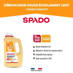 Spado - Déboucheur liquide spécial écoulement - 1L