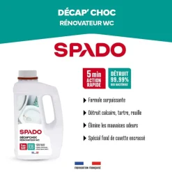 SPADO Décap' Choc - Rénovateur WC 3EN1 - produit de nettoyage - 1L
