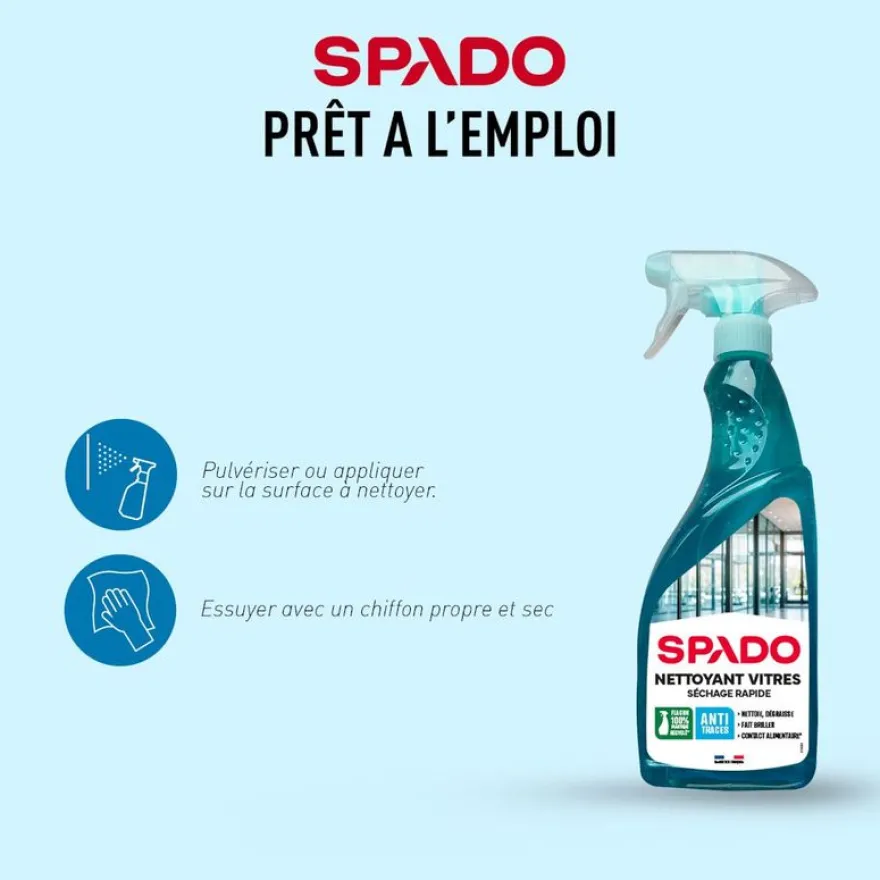 SPADO PRO - Produit de nettoyage vitres - vaporisateur 750 ml