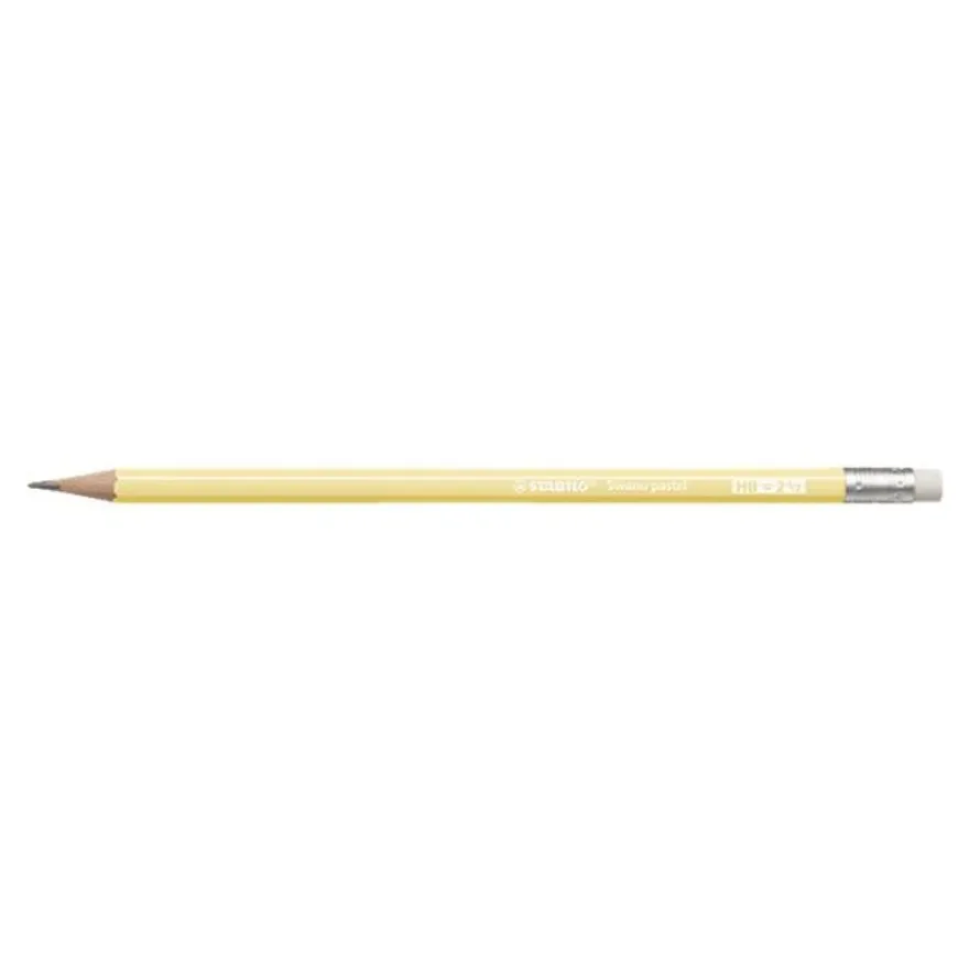 STABILO - Crayon à papier - HB - jaune pastel - embout gomme