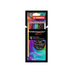 STABILO Aquacolor Arty - 12 Crayons de couleur aquarellables