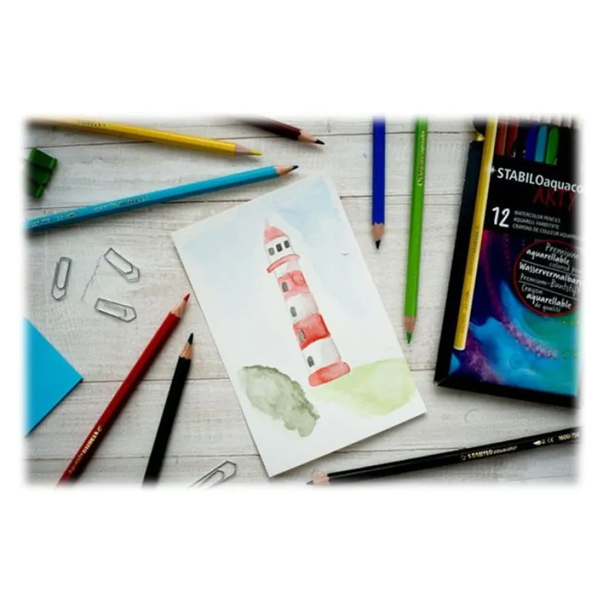 STABILO Aquacolor Arty - 24 Crayons de couleur aquarellables