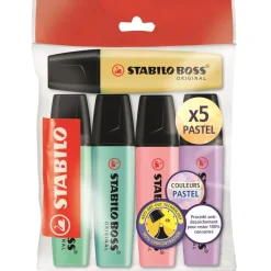STABILO BOSS ORIGINAL - 5 Surligneurs Original - Pastel