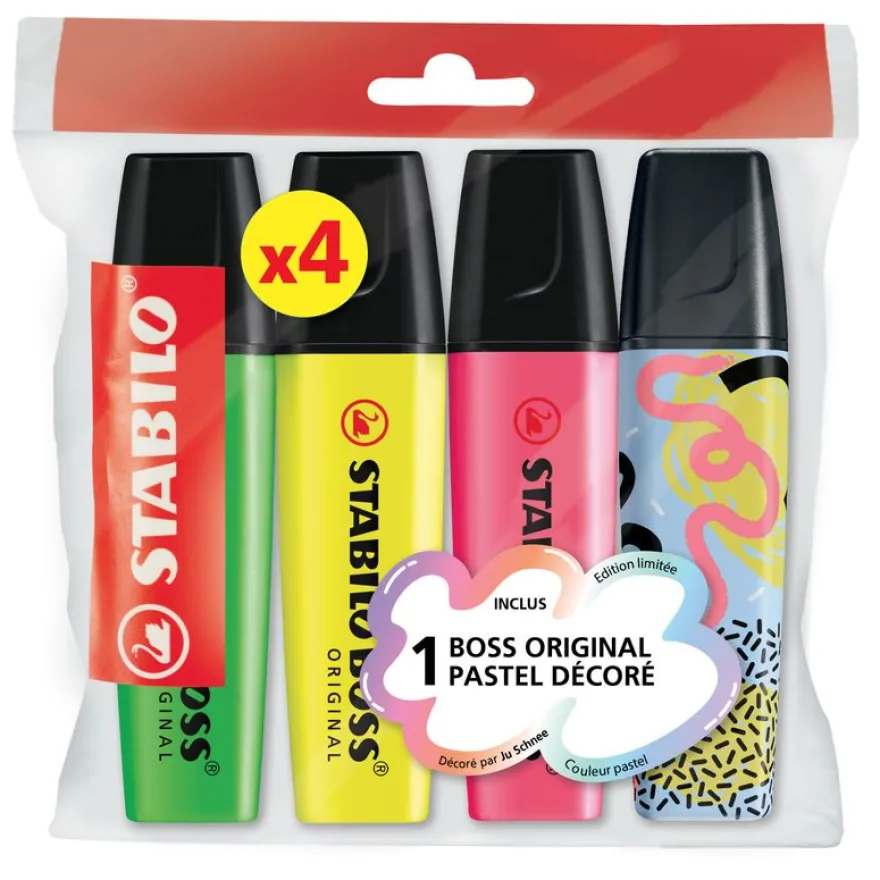 STABILO BOSS ORIGINAL - 3 Surligneurs Original + 1 Surligneur Original by Ju Schnee