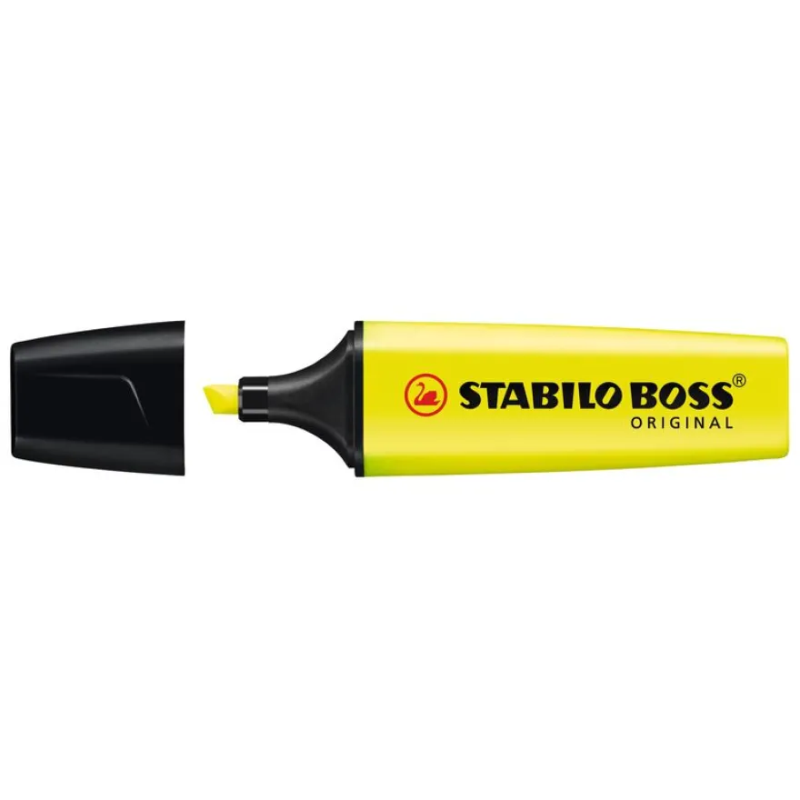 STABILO BOSS ORIGINAL - Pack de 4 Surligneur fluos - orange, jaune, vert, rose