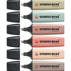 STABILO BOSS ORIGINAL NATURE COLORS - Pack de 6 surligneurs - couleurs assorties