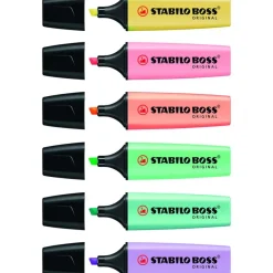 STABILO BOSS ORIGINAL Pastel - Pack de 6 surligneurs - couleurs assorties