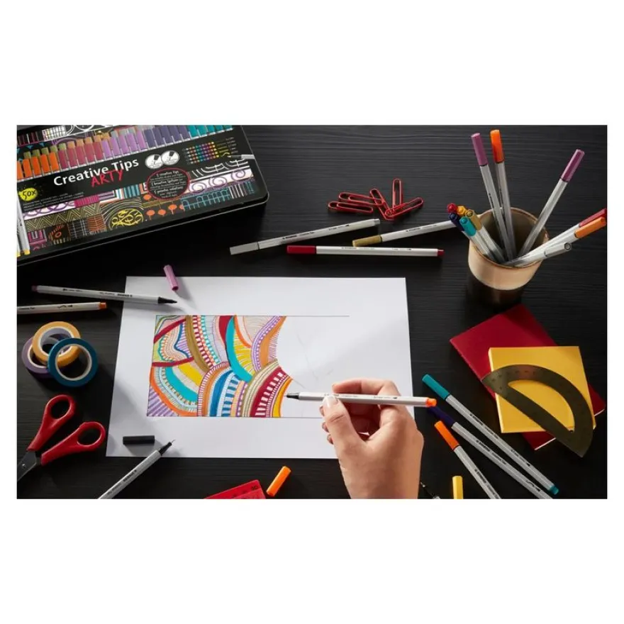 Stabilo Creative Tips Arty - Étui Carton 10 Stylos Feutres