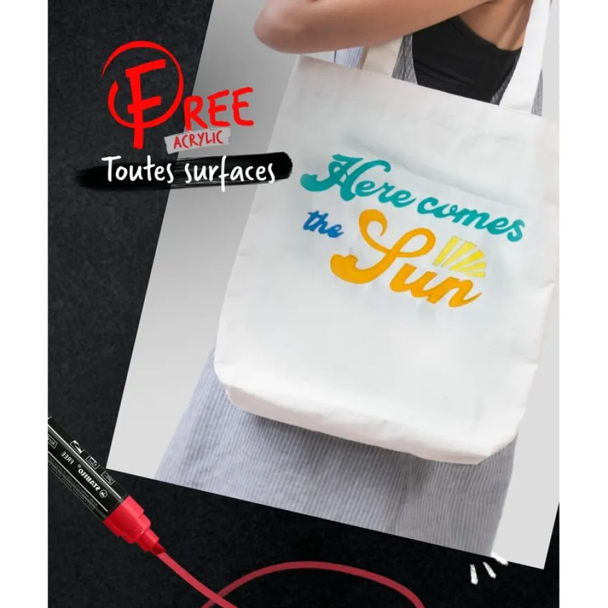 STABILO FREE Candy - Pack de 5 marqueurs acryliques - pointe moyenne - T300