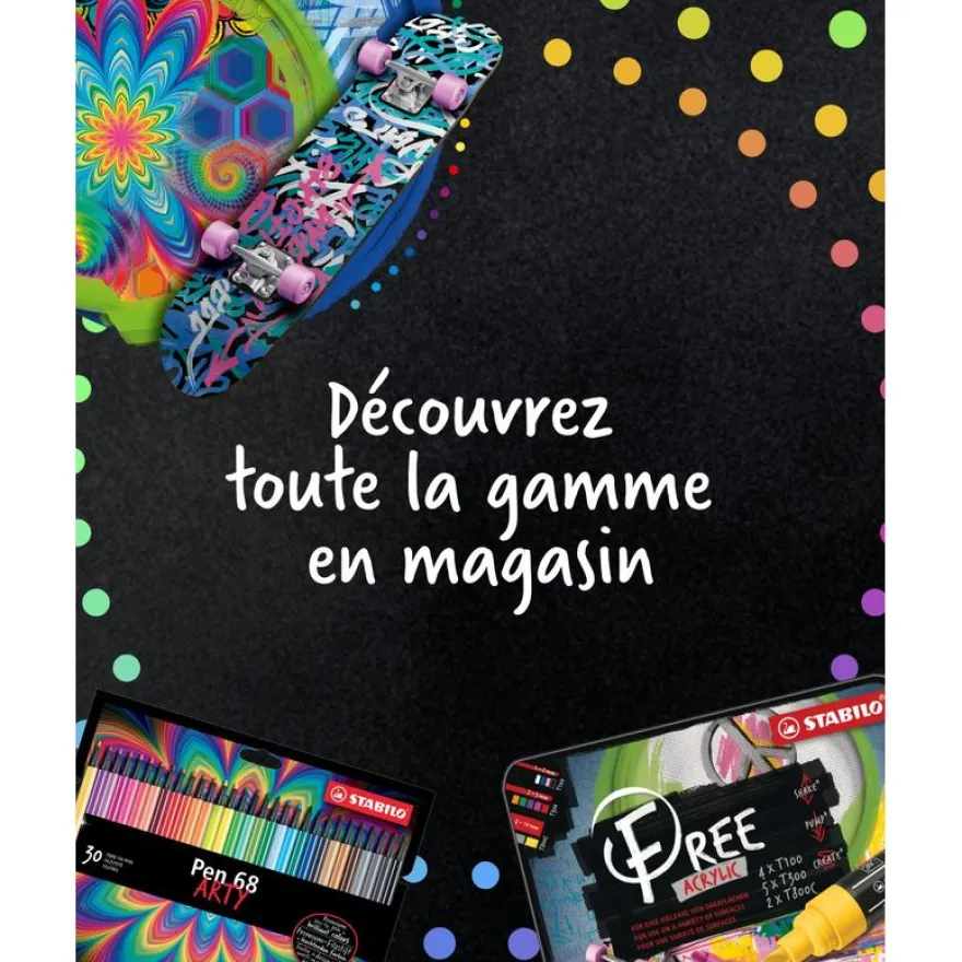 STABILO FREE Candy - Pack de 5 marqueurs acryliques - pointe moyenne - T300