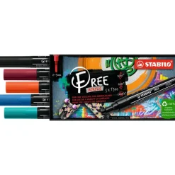STABILO FREE Urban - Pack de 5 marqueurs acryliques - pointe moyenne - T300