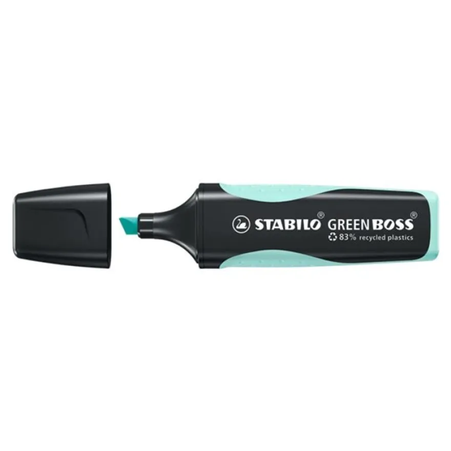 STABILO GREEN BOSS Pastel - Pack de 4 surligneurs - couleurs pastels assorties