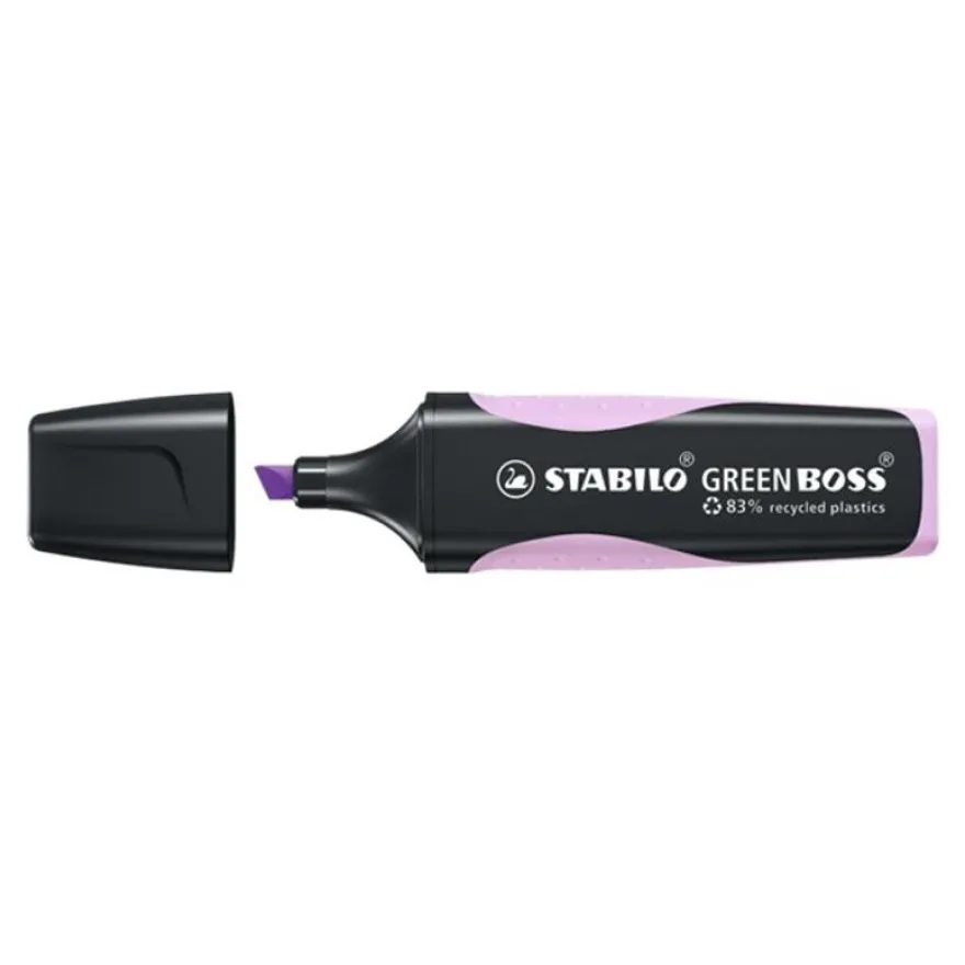 STABILO GREEN BOSS Pastel - Pack de 4 surligneurs - couleurs pastels assorties
