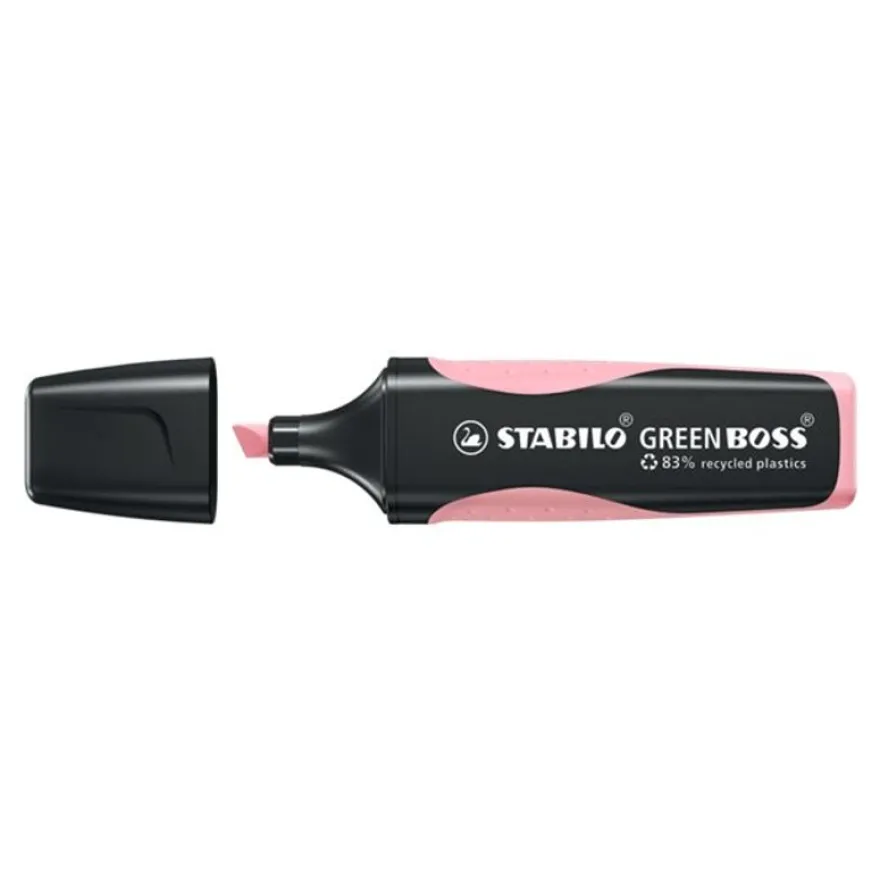STABILO GREEN BOSS Pastel - Pack de 4 surligneurs - couleurs pastels assorties
