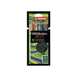 STABILO GREENcolors ARTY - 12 Crayons de couleur - couleurs assorties