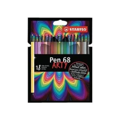 STABILO Pen 68 ARTY - 18 Feutres de coloriage - couleurs assorties