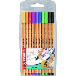 STABILO Point 88 - Pack de 10 feutres fins - 0.4 mm - couleurs assorties