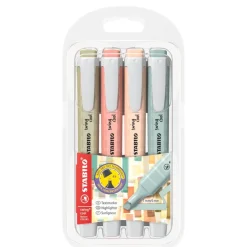 STABILO Swing cool NatureCOLORS - Pack de 4 surligneurs - couleurs assorties