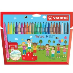 Stabilo Trio A- Z - 24 Feutres - couleurs assorties - pointe moyenne