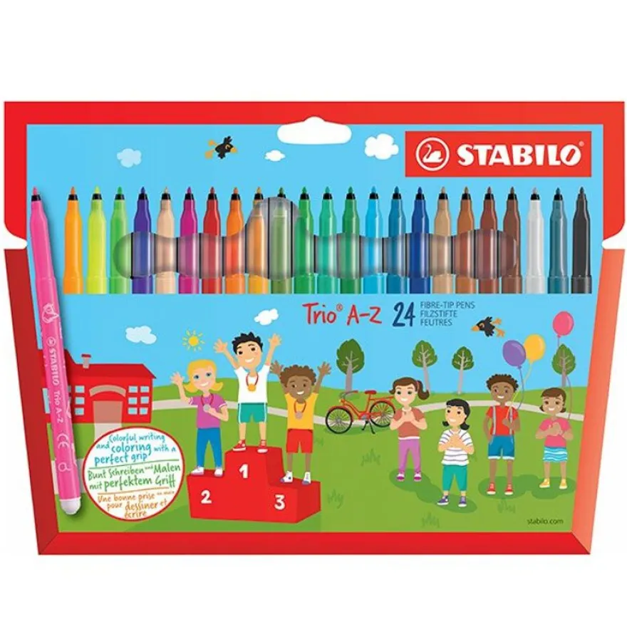 Stabilo Trio A- Z - 24 Feutres - couleurs assorties - pointe moyenne