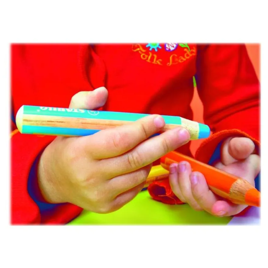 Stabilo woody 3 in 1 - 10 Crayons de couleur - 10 mm - couleurs assorties