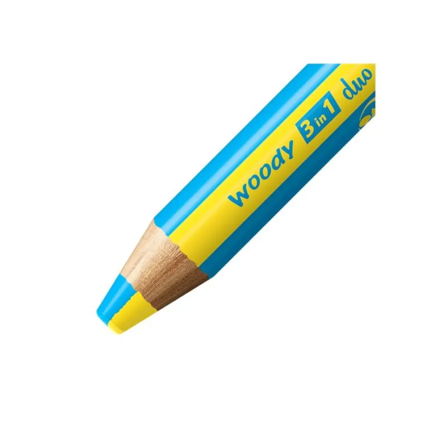 STABILO woody 3 in 1 duo - pack de 5 crayons de couleur - couleurs assorties