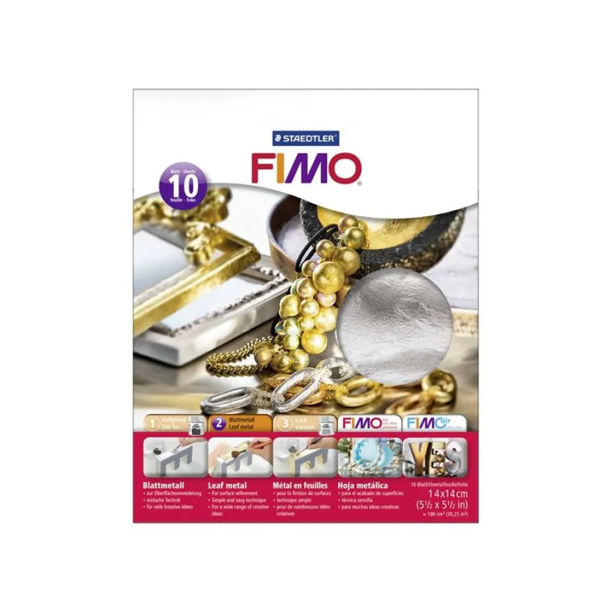 STAEDTLER FIMO - Foil - 10 feuilles en métal - argenté