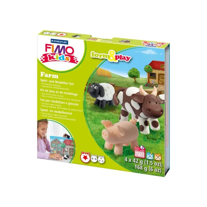 STAEDTLER FIMO kids form&play Farm - kit de pâte à modeler - Modèle Ferme