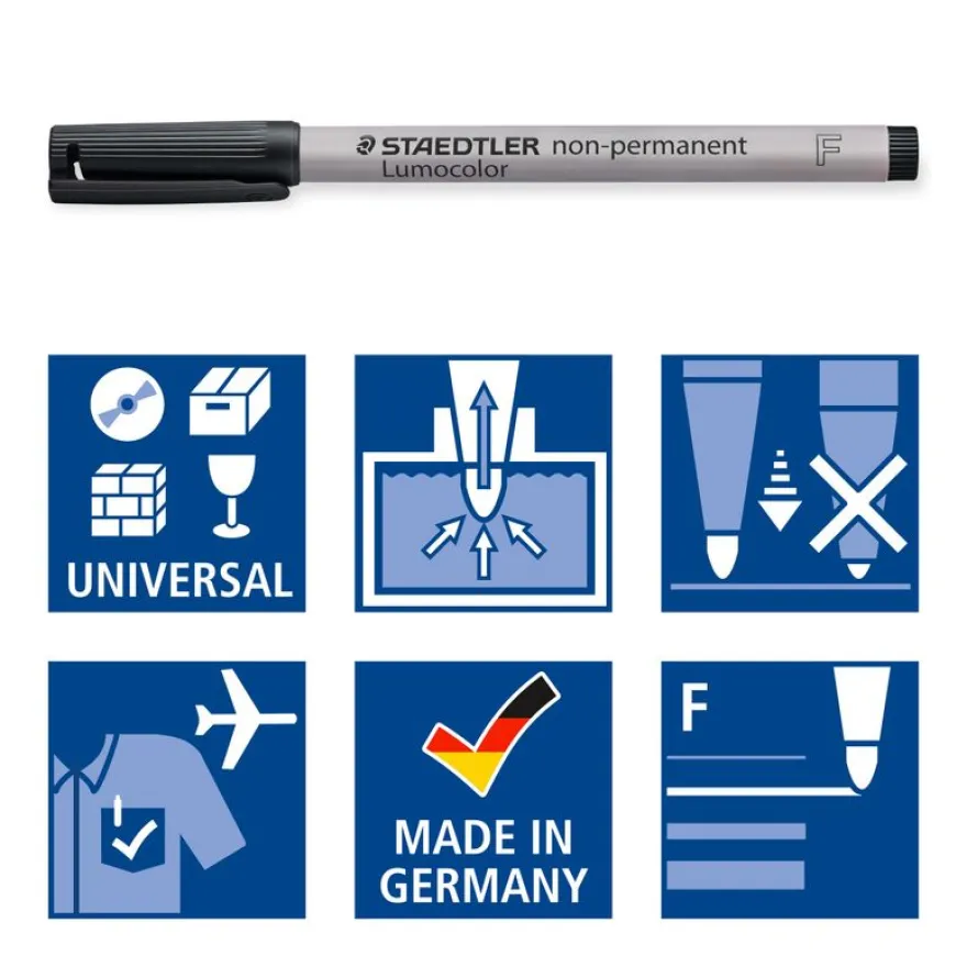 STAEDTLER LUMOCOLOR 316 - Marqueur non permanent - pointe fine - noir