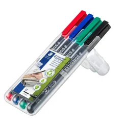 STAEDTLER LUMOCOLOR 317 - Pack de 4 marqueurs permanents - pointe moyenne - couleurs assorties