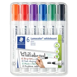 STAEDTLER LUMOCOLOR 351 - Pack de 6 marqueurs effaçables - pointe ogive - couleurs assorties