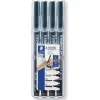 STAEDTLER LUMOCOLOR - Pack de 4 marqueurs permanents - pointes assorties - noir