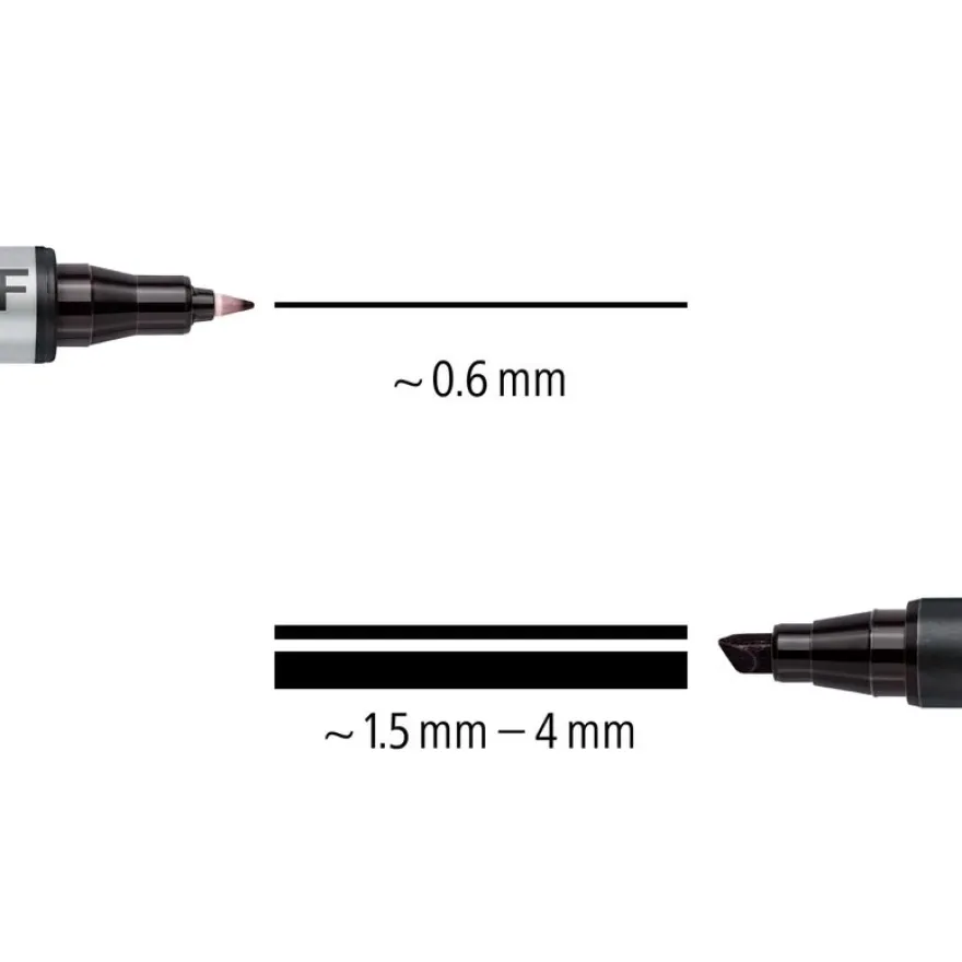 STAEDTLER LUMOCOLOR Duo - Marqueur permanent - double pointe fine et biseautée - noir