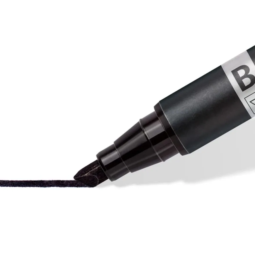 STAEDTLER LUMOCOLOR Duo - Marqueur permanent - double pointe fine et biseautée - noir