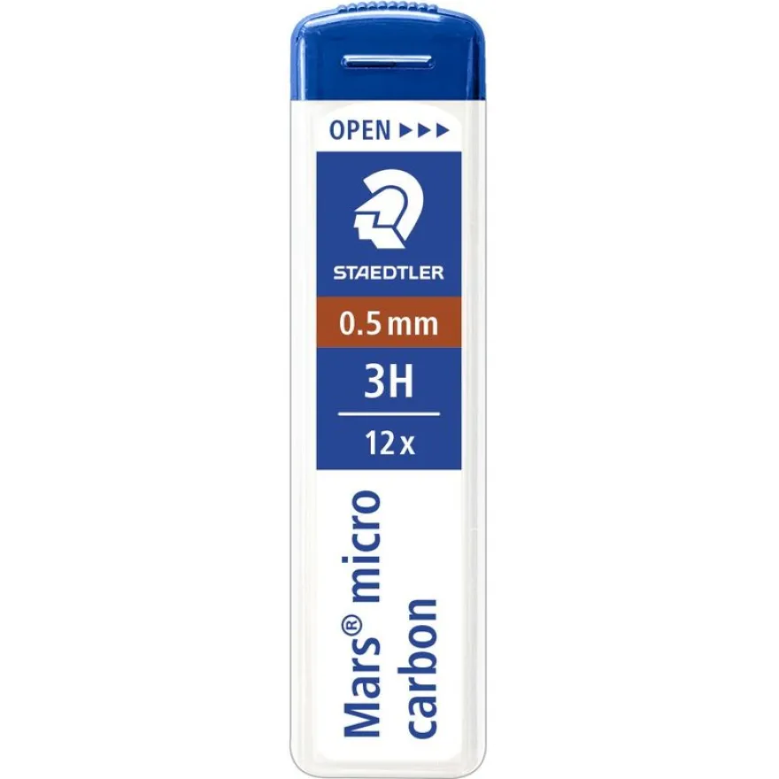 STAEDTLER Mars micro - Etui de 12 Mines pour porte mines - 3H - 0,5 mm