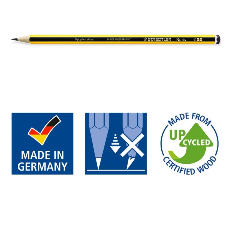 STAEDTLER Noris 120 - 12 Crayons à papier - HB - avec gomme et taille-crayon - pack spécial anniversaire