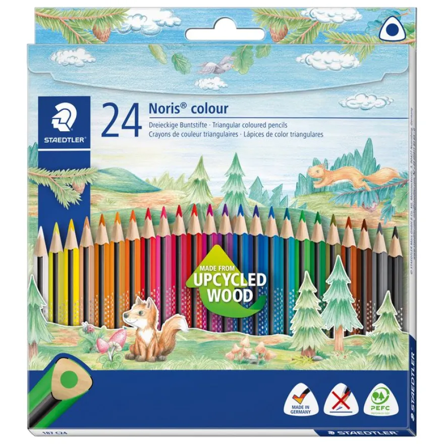 STAEDTLER Noris Design Journey - 24 Crayons de couleur - couleurs brillantes assorties