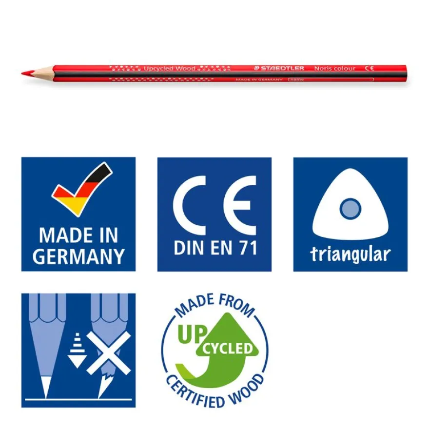 STAEDTLER Noris Design Journey - 24 Crayons de couleur - couleurs brillantes assorties