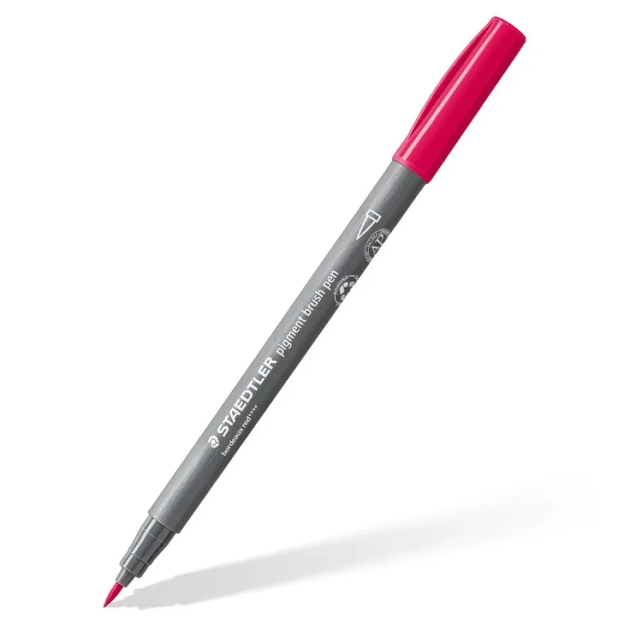 STAEDTLER Pigment brush 371 - 12 feutres pointe pinceau - couleurs pastel assorties