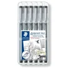 STAEDTLER pigment liner - 6 Feutres fins - noir - différentes tailles de pointes