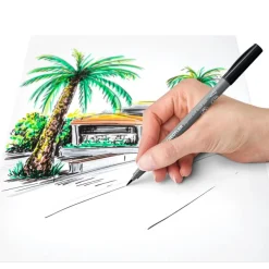STAEDTLER Pigment soft brush 372 - 6 feutres pointe pinceau souple - gris & noir assortis