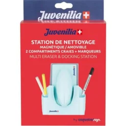 Station de nettoyage Juvenilia - Brosse pour tableau blanc avec support aimanté