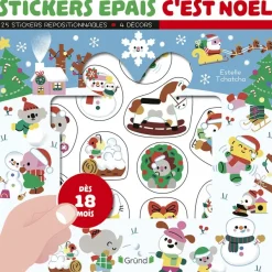 Stickers épais : Cest Noël Pochette de 25 autocollants épais et repositionnables avec 4 décors À partir de 18 mois
