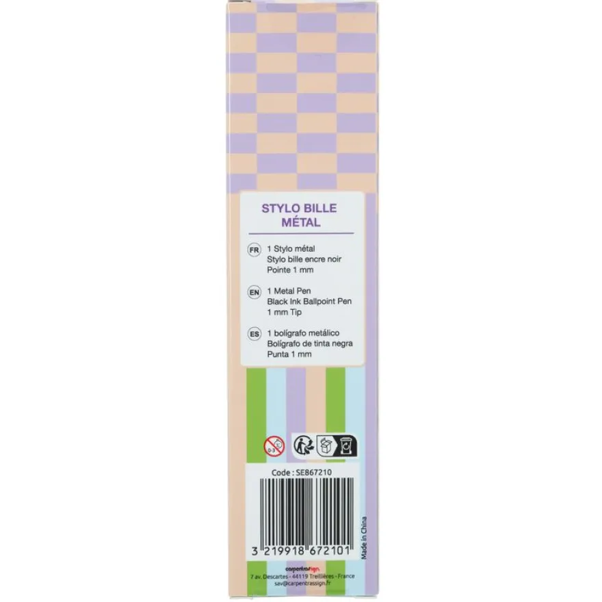 Stylo bille métal en boite cadeau ENZO VARINI coloris assortis