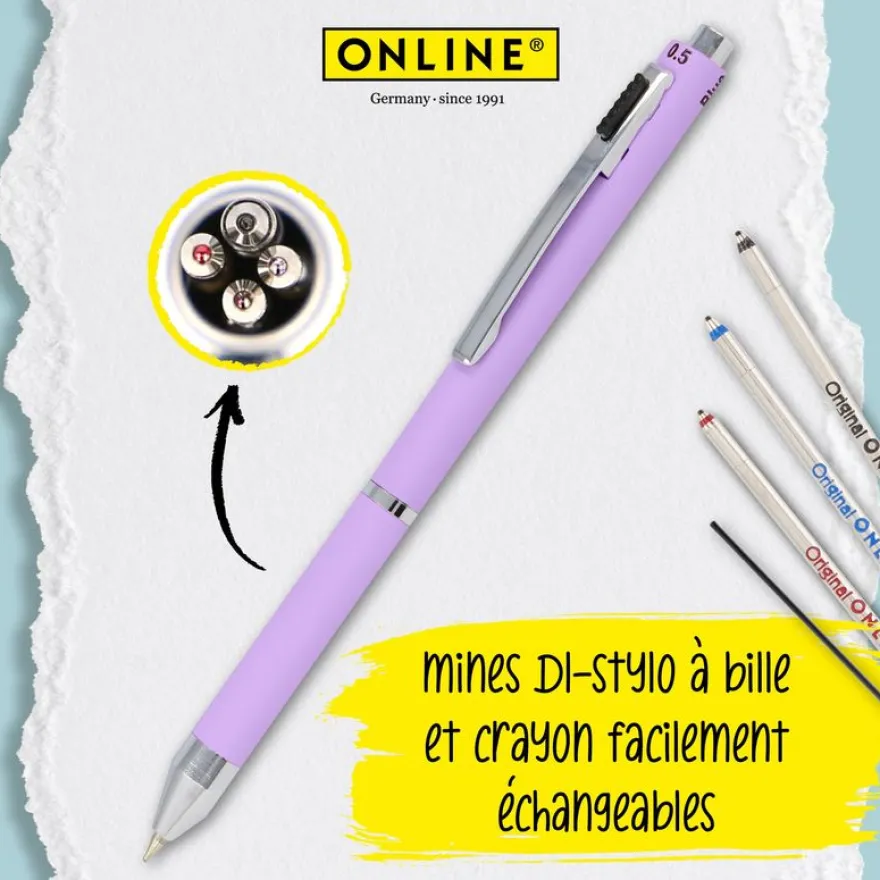 Stylo bille Multipen 4 in 1 Fashion Lilac