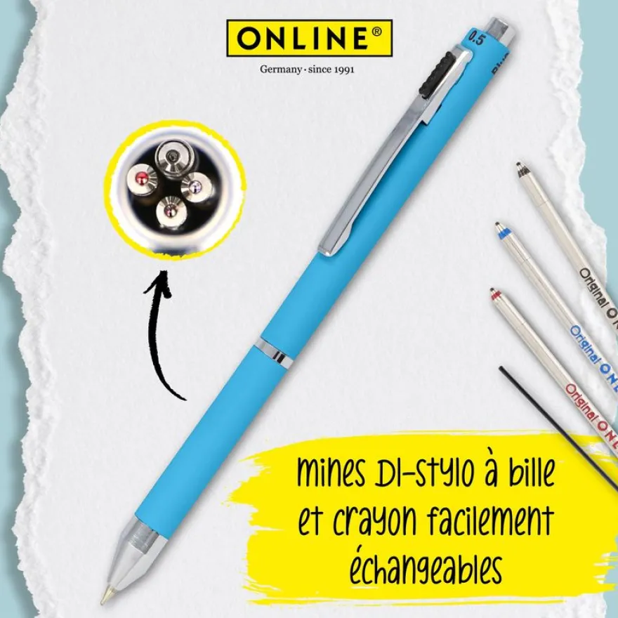 Stylo bille Multipen 4 in 1 Fashion Blue