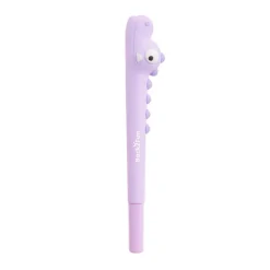 Stylo gel en forme de crocodile mauve Back2Fun - papeterie fun pour enfants.