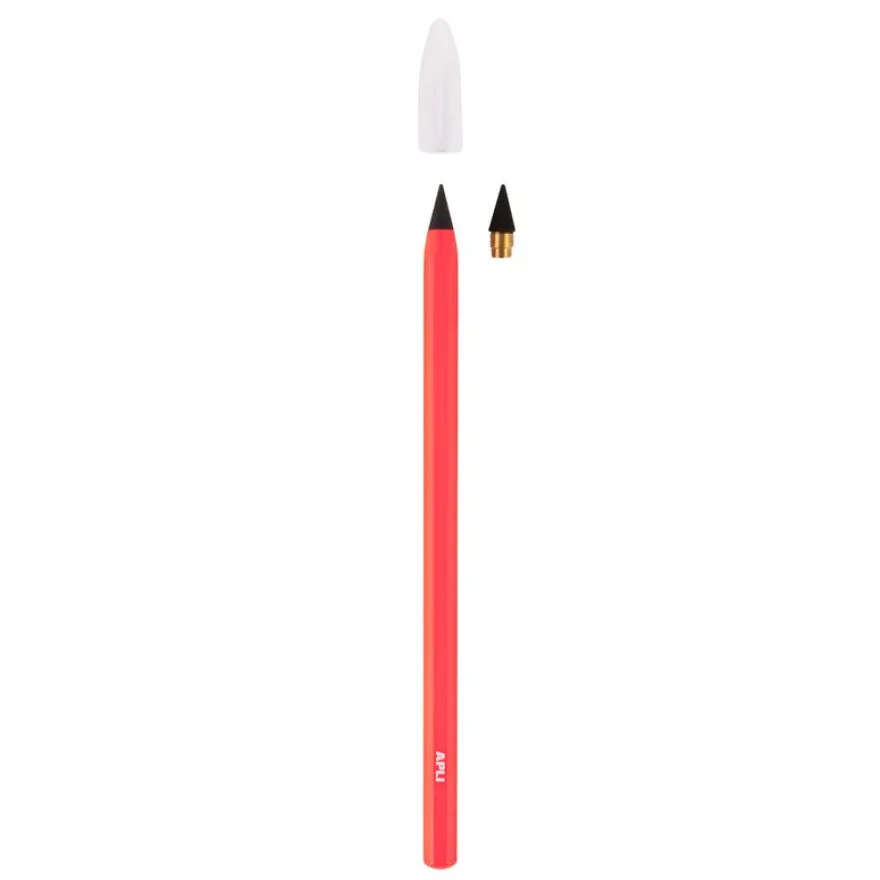 Stylo infini Neon orange avec mine HB longue durée 16 km et capuchon - idéal prise de notes